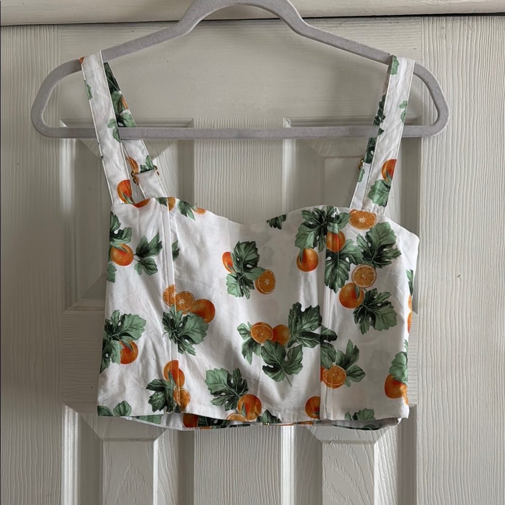 Leaves and Oranges Crop Top